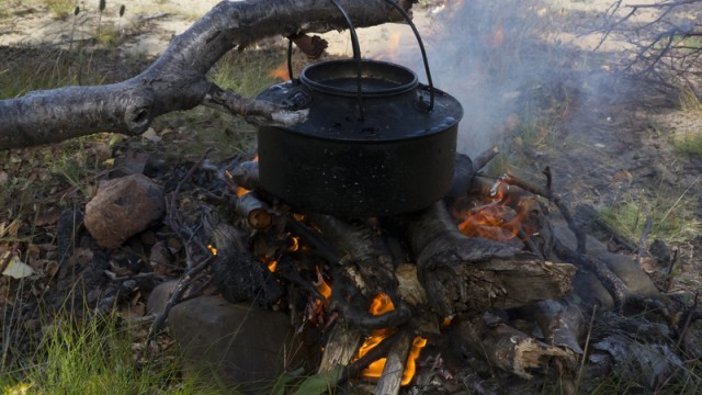 kettle over fire