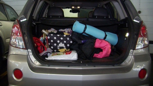 stuff in a car's trunk