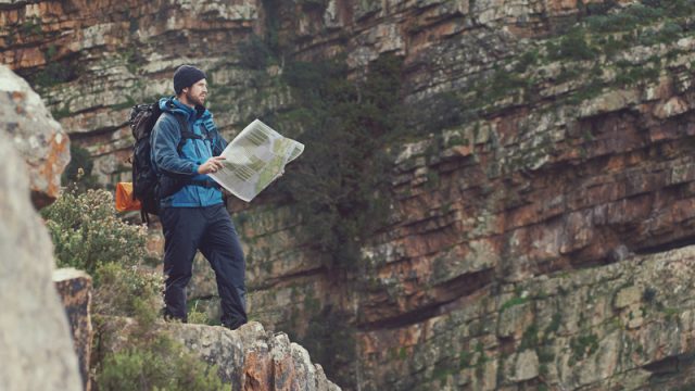 hiking map man