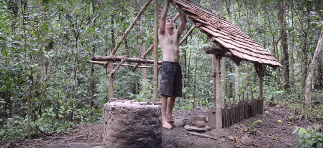 tiled roof hut