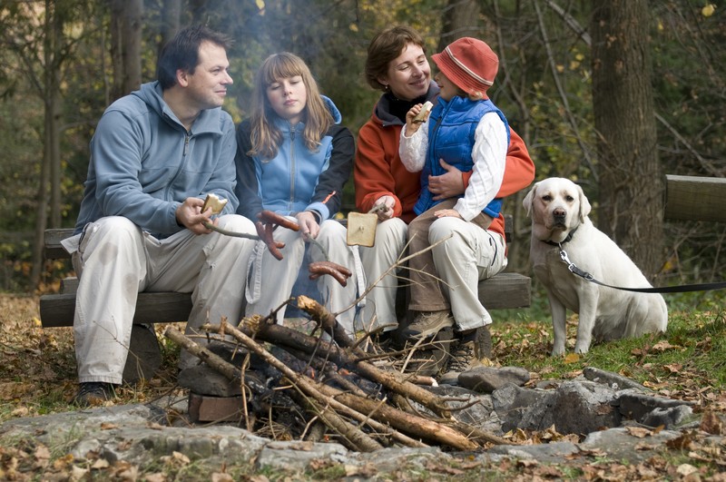 family in wilderness