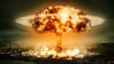 Explosion of nuclear bomb over city