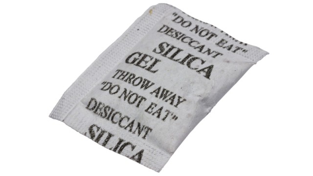 Silica gel in a porous packet 2