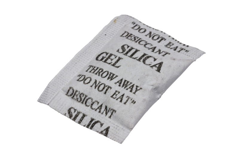 Silica gel in a porous packet 2
