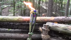 torch from a Red Bull can