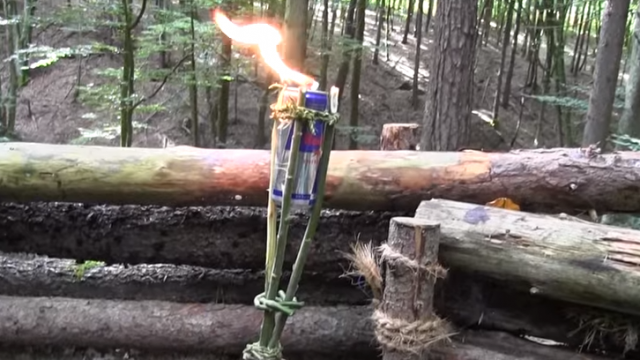 torch from a Red Bull can
