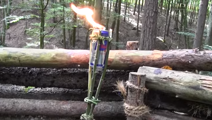 torch from a Red Bull can