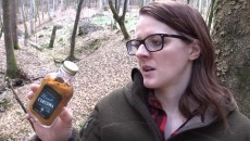 Lilly holding up tumeric root