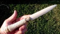 primitive elk bone knife