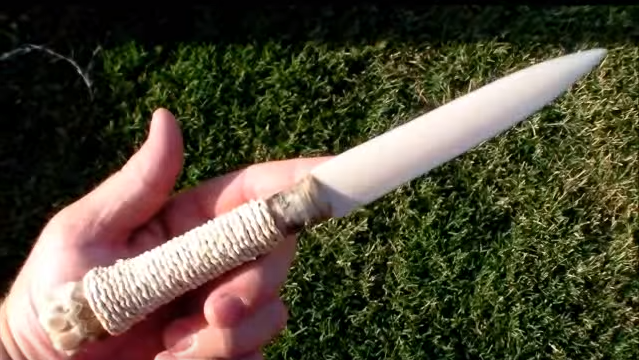 primitive elk bone knife