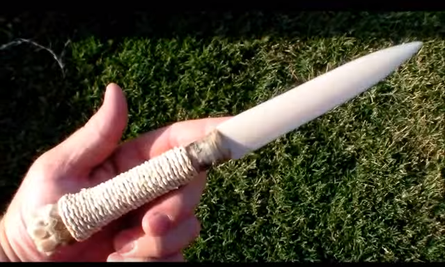 primitive elk bone knife