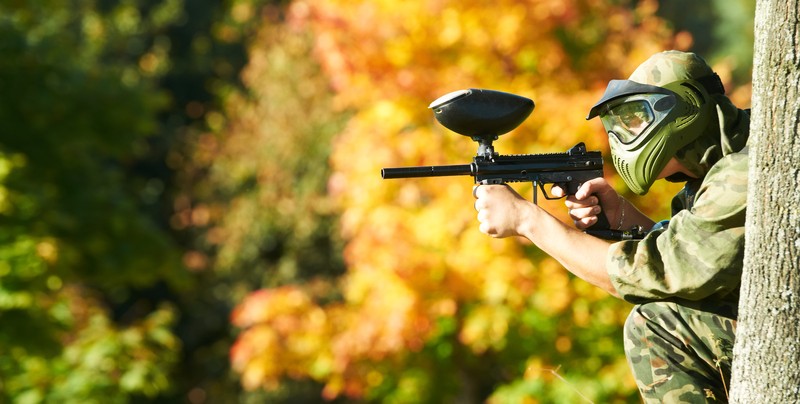 playing paintball