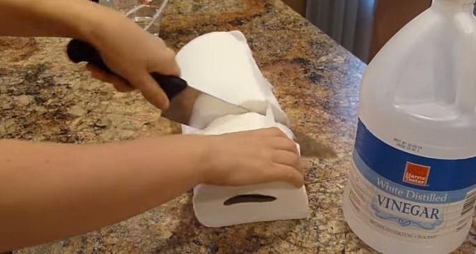paper towels cut in half