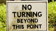 no turning back sign