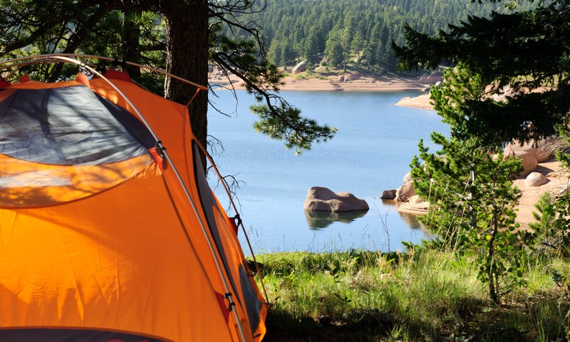 camping by the lake