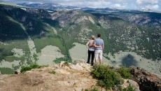 couple looking at mountains