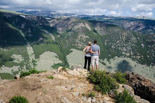 couple looking at mountains