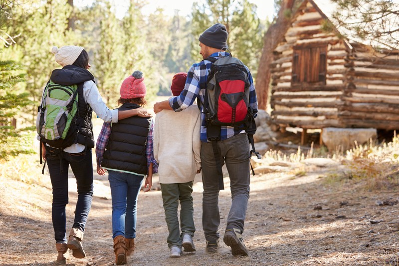 family in the woods