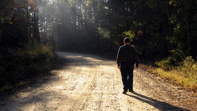 person walking down the street