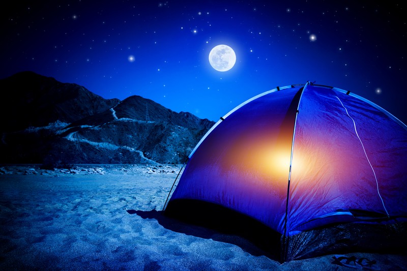 camping at night