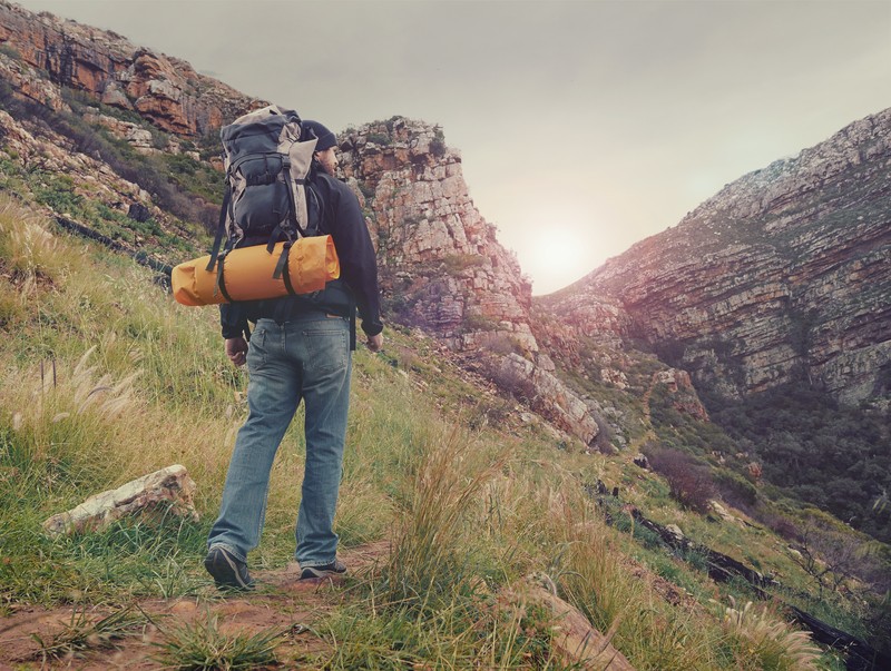 hiking in the wilderness