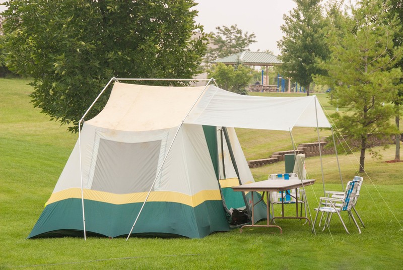 backyard tent setup