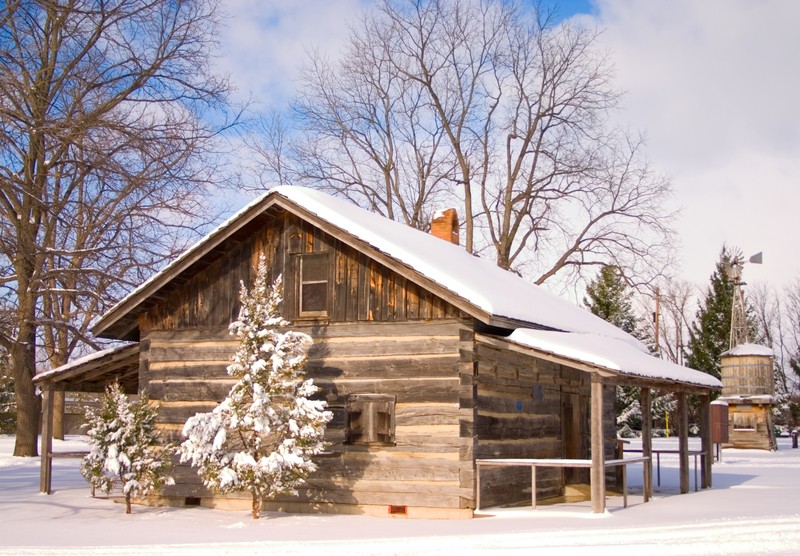 cabin in the snow