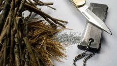 knife, flint, and fire