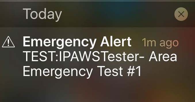 IPAWS phone alert