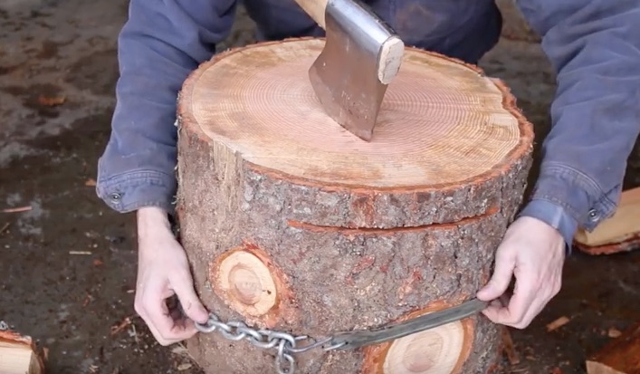 splitting firewood