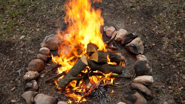 wood ash camp fire