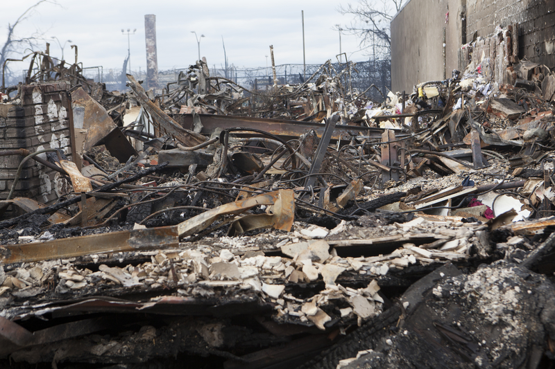 destroyed building disaster