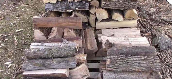 stacking firewood