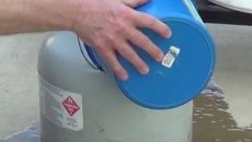 Pouring Water on Propane Tank