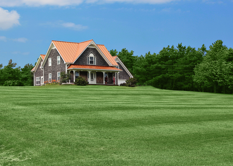 country house and lawn