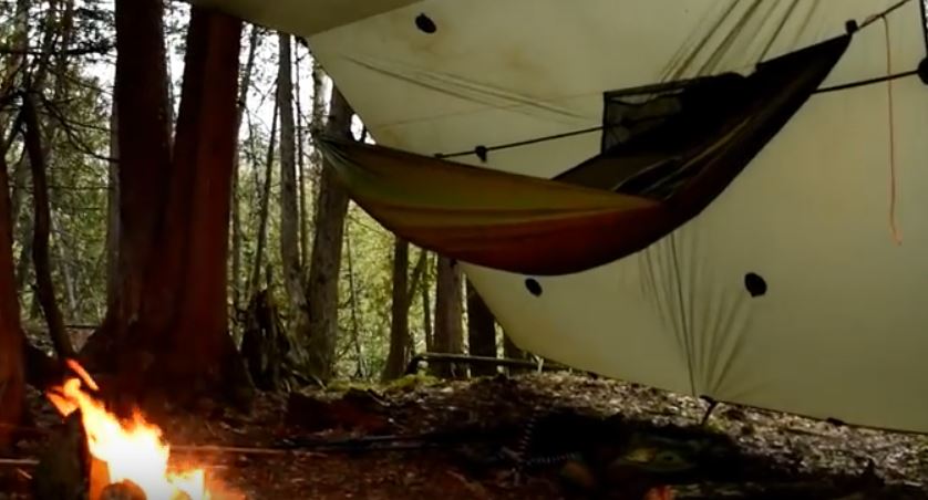 hammock tarp and fire during storm