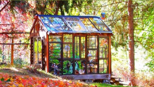 stained glass cabin