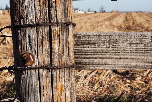 old wooden post