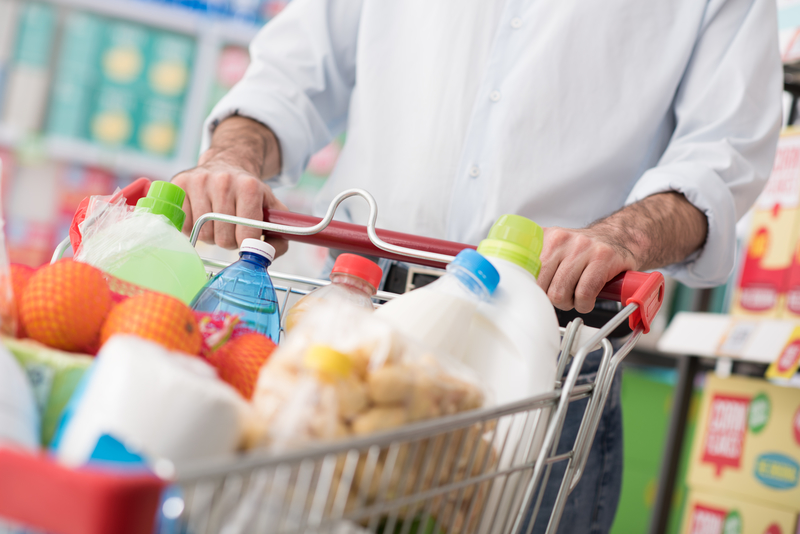 man doing grocery shopping