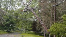 damaged power lines after storm