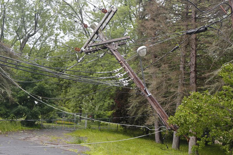 damaged power lines after storm