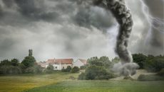 tornado in a field