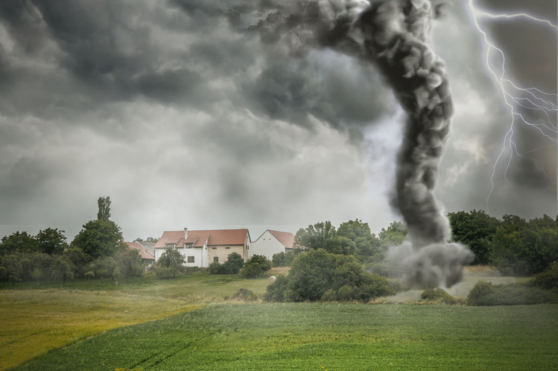 tornado in a field