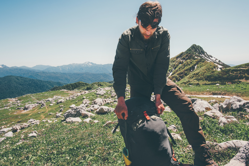 man with backpack