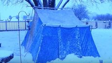 tent in the snow