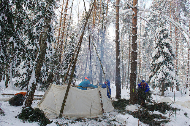 winter survival shelter teepee