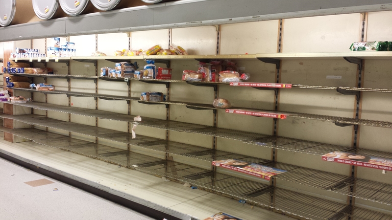 empty bread shelves